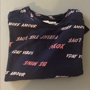 Grayson Threads Navy Sleepwear Top and Bottom Valentine’s Day Sleep Set